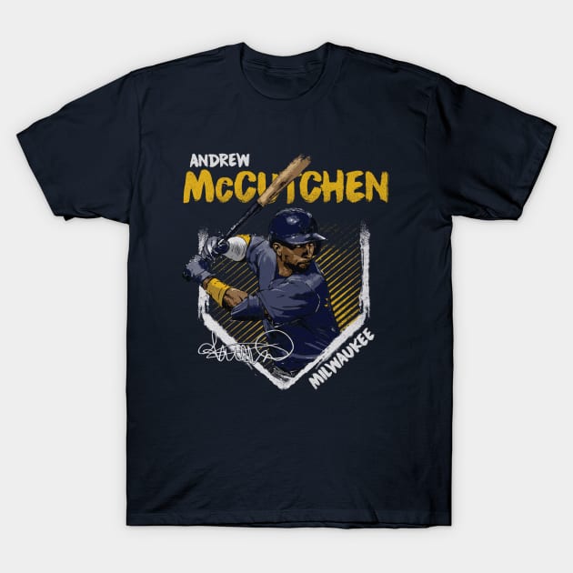 Andrew McCutchen Milwaukee Base T-Shirt by ganisfarhan